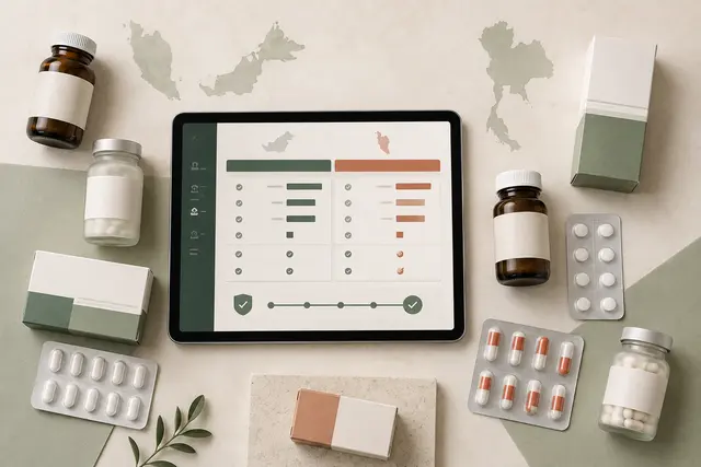 Illustrative cross-market medicine intelligence comparison